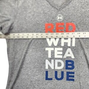Under Armour Gray V-Neck Graphic Tee Patriotic Activewear Gym Plus Size 2XL